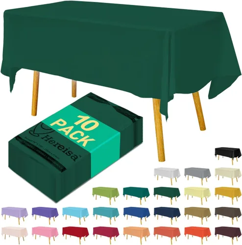 Miniatura 57 de Paquete de 3 manteles de plástico desechables de 54 x 108 pulgadas, manteles de color blanco hueso, manteles de fiesta nupcial para fiestas