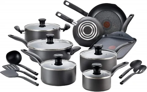 Miniatura 11 de T-fal Essence, juego de ollas y sartenes antiadherentes, 20 piezas, color rojo