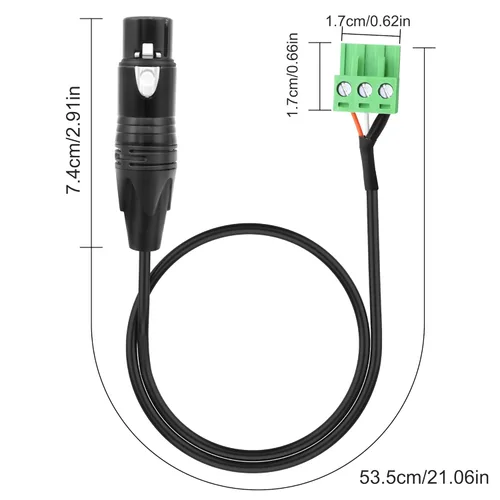 Miniatura 2 de XMSJSIY XLR a 3 pines Phoenix Cable XLR 3P hembra a PHX3M NBKF/2EDG-5.08 3pin PCB tornillo bloque de terminales adaptador cable conector
