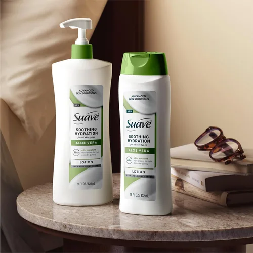 Miniatura 7 de Suave Loción calmante de hidratación para manos y cuerpo con aloe vera que refresca la piel seca, de absorción rápida, crema hidratante intensiva