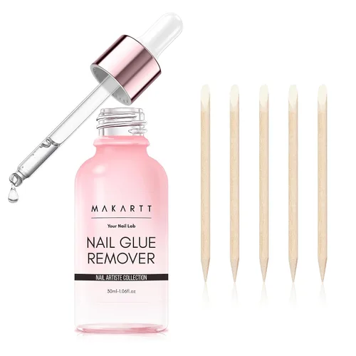 Miniatura 10 de Makartt Pegamento para uñas acrílicas, pegamento para aplicar con pincel para reparar uñas, pegamento profesional para uñas postizas de larga