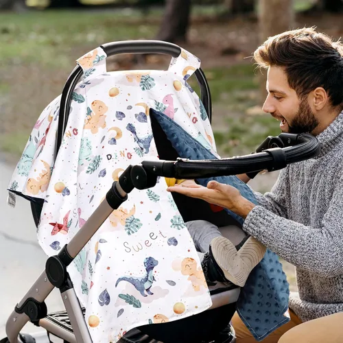 Miniatura 7 de Funda de asiento de coche para bebé niño, fundas de asiento de coche cálidas de Minky para bebés, invierno, cubierta de asiento de coche Peekaboo