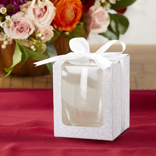 Miniatura 9 de Kate Aspen, Caja de regalo dorada brillante, regalo o recuerdo de fiesta, puede contener copas de vino sin tallo de 9 onzas (juego de 12)