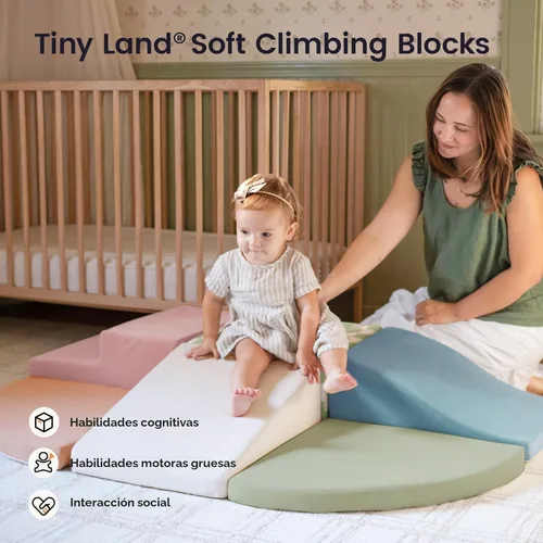 Miniatura 2 de Tiny Land - Juego de 6 bloques de espuma suave para escalar para niños pequeños, bloques de espuma para bebés, juguetes de escalada para parque