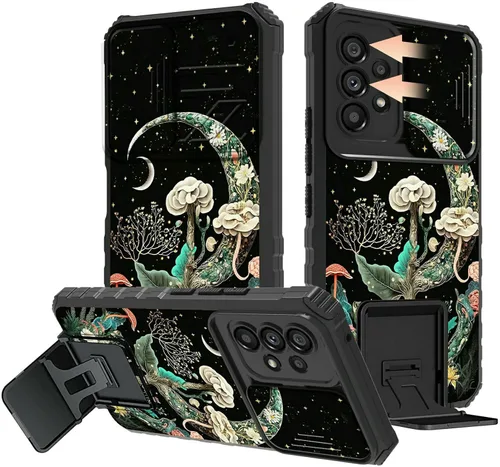 Miniatura 12 de Rossy Funda para Samsung Galaxy S22 Ultra para Samsung S22 Ultra con cubierta deslizante para cámara con función atril, funda híbrida de doble capa