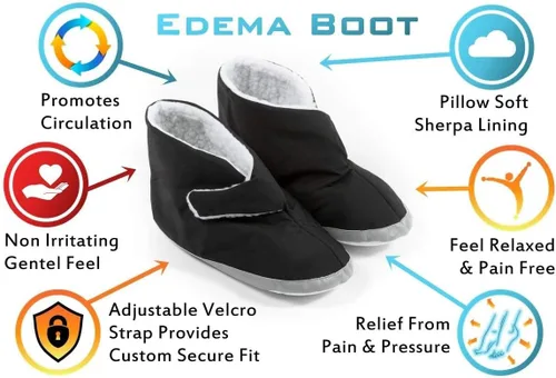 Miniatura 7 de Comfort Finds Botas de edema para hombre, extra anchas y espaciosas, para pies hinchados, suaves y ajustables para piel sensible y alivio de pies
