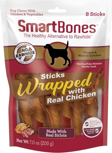 Miniatura 12 de SmartBones SBCW-02958 Mini palillos de pollo envueltos en pollo (15 piezas), Mini, 6.6 onzas (paquete de 1)
