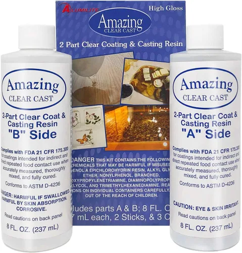 Miniatura 2 de Increíble kit de resina epoxi fundida transparente por Alumilite, vertido profundo con 20 vasos de mezcla de plástico desechables y varillas