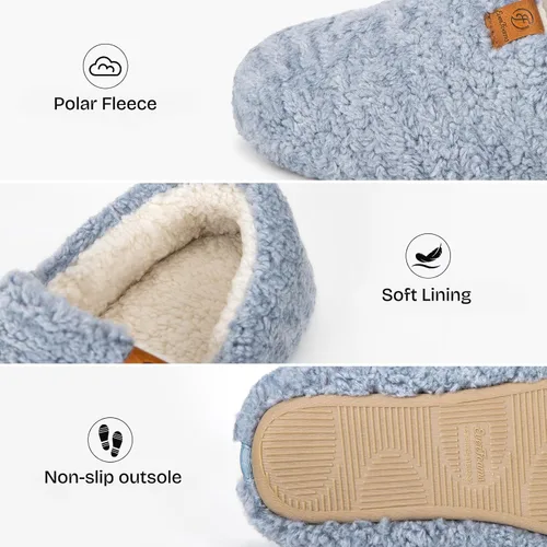 Miniatura 4 de EverFoams Pantuflas suaves y rizadas para mujer, de espuma viscoelástica, ligeras, cómodas, con forro polar