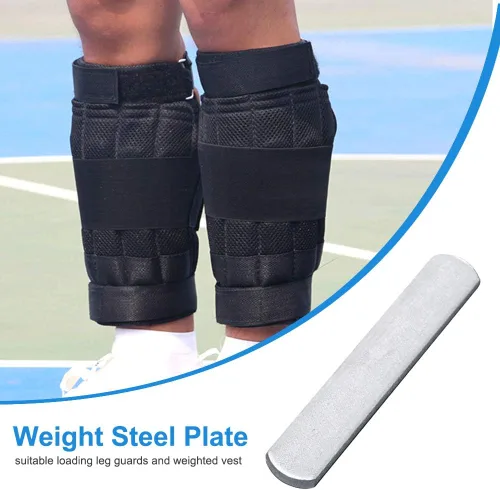 Miniatura 5 de PXRJE Chaleco con peso placas de acero ajustable a prueba de óxido de entrenamiento de fuerza placa de acero larga con cabeza redonda para cargar