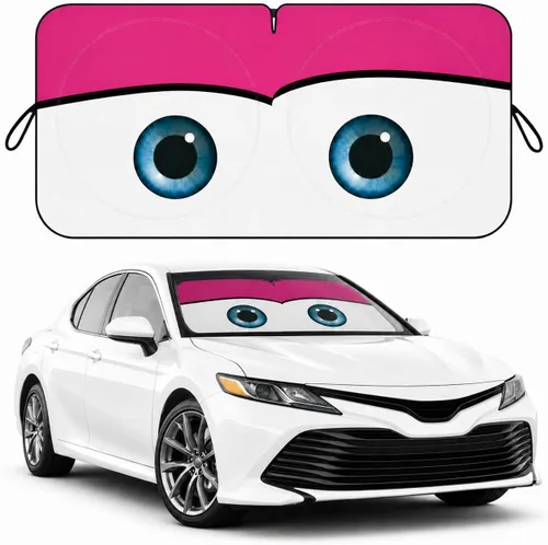 Miniatura 10 de Parasol para parabrisas de automóvil, parasol de ojos enojados rojos para parabrisas de automóvil, universal, compatible con sedán, SUV, hatchback