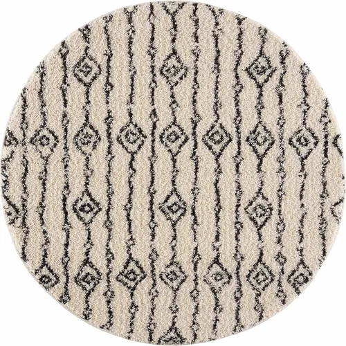 Miniatura 17 de Hauteloom, Duncans - Alfombra de estilo granja de pelo mullido para sala y dormitorio, con borlas - Beige, carbón, gris - 2 pies 7 pulgadas x 7 pies