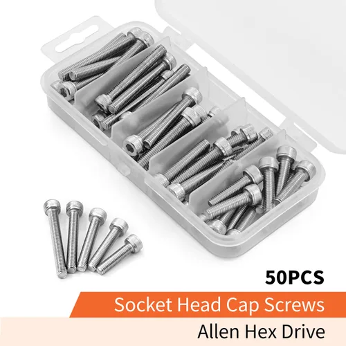 Miniatura 4 de Tornillos de cabeza hexagonal M5 x 0.787 in 0.984 in 1.181 in 1.378 in 1.575 in Tornillos de cabeza hexagonal 304 de acero inoxidable Allen máquina