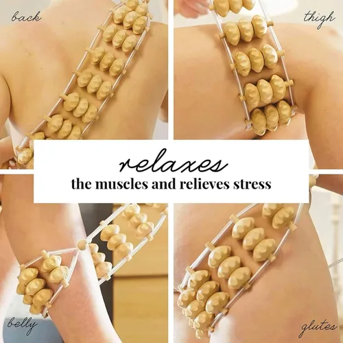 Miniatura 3 de tuuli Accesorios Maderotherapy Set de madera masajeador Rodillo trasero Celulitis Dispositivo de drenaje linfático Copa sueca