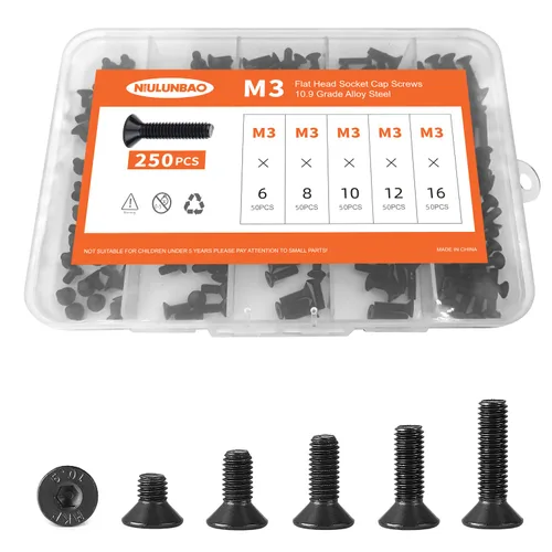 Miniatura 13 de Tornillos avellanados de cabeza plana M6 x 0.787 in, 0.984 in, 1.181 in, 1.378 in, 1.575 in, tornillos avellanados, acero de aleación de grado 10.9