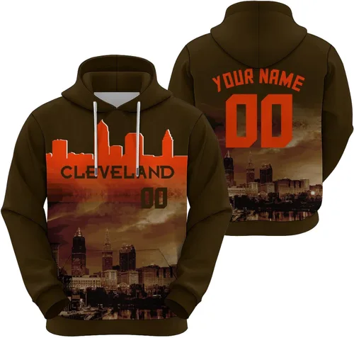 Miniatura 9 de Custom Football Hoodies City Night Skyline Personalized Sweatshirt Name Number Fan Gift Pullover for Men Women Youth
