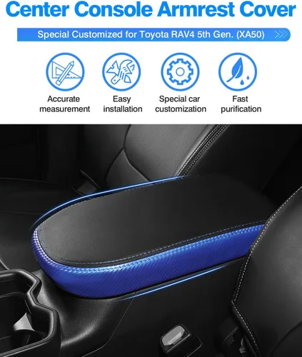 Miniatura 2 de Autorder Cubierta de Consola Central para Accesorios Toyota RAV4 2019-2022 2023 2024 2025 Cubierta de Reposabrazos Anti-Rayones Almohadilla