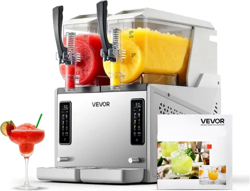 VEVOR Máquina de granizado de 3 litros/100 onzas x 2 tanques para el hogar, no necesita hielo, fabricante de margaritas con autolimpieza, para