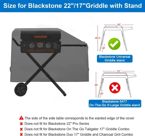 Miniatura 2 de KINGLY Cubierta de parrilla para Blackstone de 22 pulgadas con capucha y soporte, súper duradera, resistente al agua, para parrilla Blackstone de 17