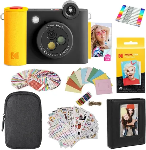 Miniatura 21 de Kodak Smile+ Paquete de regalo para cámara e impresora digital instantánea 2 en 1 + estuche + papel fotográfico Zink 2 x 3 con parte trasera Rojo
