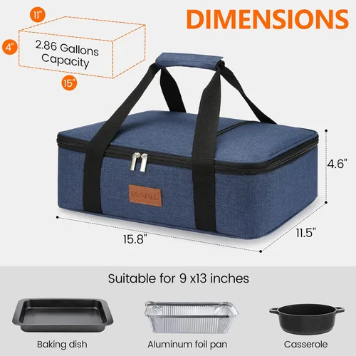 Miniatura 2 de Calentador de Alimentos Eléctrico Portátil para Cazuela - Bolsa de Almuerzo Grande con Calefacción para Coche y Camión, 12V/24V/110V, Termo