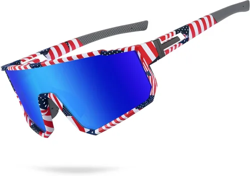 Miniatura 22 de Gafas de sol deportivas para niños, polarizadas, con protección UV400, para niños y niñas, para béisbol, softbol, ciclismo Lentes rojas con montura
