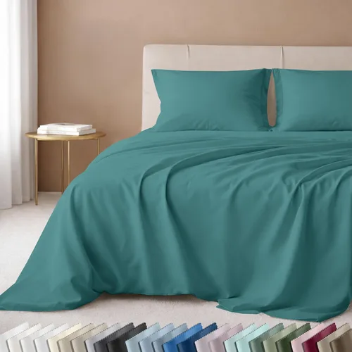 Miniatura 38 de California Design Den Juego de sábanas de lujo tamaño King - 100% algodón, 600 número de hilos, sábanas King de bolsillo profundo, ropa de cama