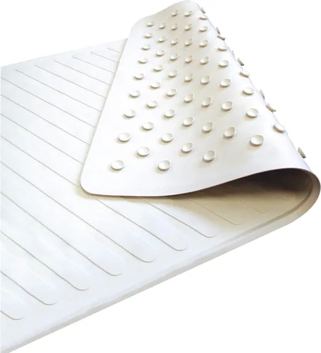 Carex Alfombra de baño antideslizante de goma blanca 16 x 28 pulgadas FGB21600 0000