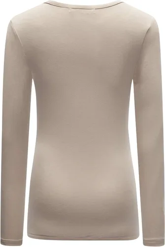 Miniatura 4 de OThread & Co. Camiseta de manga larga con cuello redondo para mujer, capa básica, de elastano