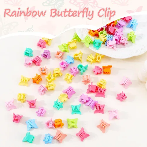 Miniatura 7 de CHANACO Juego de accesorios para el cabello de mariposa, 80 pinzas florales, mini pasadores y bonitos clips para niños pequeños para niñas y mujeres