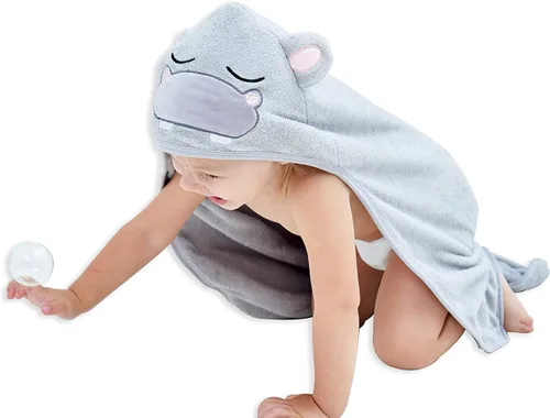 Miniatura 8 de HIPHOP PANDA Toalla con Capucha - Rayón Hecho de Bambú, Toalla de Baño con Orejas de Oso para Recién Nacido, Bebé, Niño Pequeño, Infante - Toalla