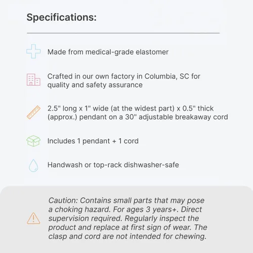 Miniatura 8 de ARK - Collar masticable con dientes de sable para niños y adultos sensoriales para autismo, TDAH, SPD, ansiedad, collar sensorial masticable