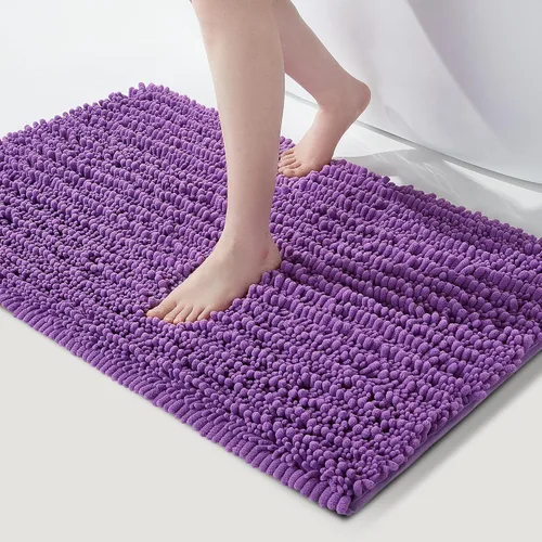 Miniatura 81 de FLOLEOPA Alfombras de Baño de Microfibra de Felpa Suave, Alfombras de Baño Absorbentes Antideslizantes Lavables a Máquina, Tapetes de Baño para Beige