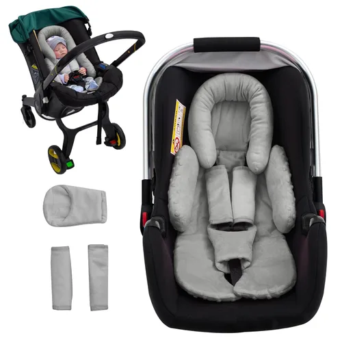 Miniatura 8 de Soporte para la cabeza del asiento de coche para recién nacido con juego de 3 cubiertas para los hombros, inserto reversible 2-en-1 para asiento