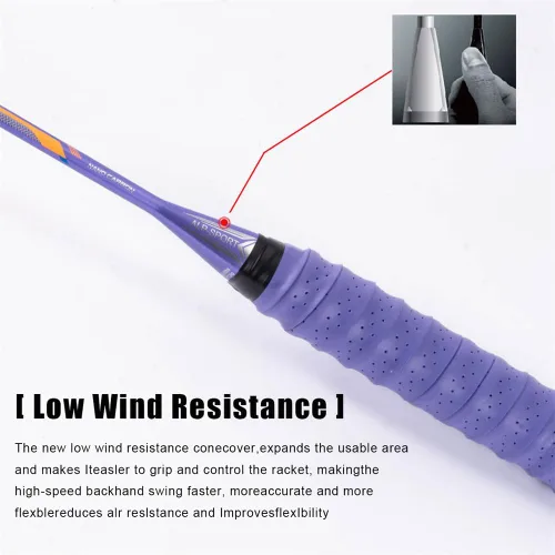 Miniatura 7 de Raqueta de bádminton de fibra de carbono 10U GJ 1.83 oz ultra ligera máxima 38 libras profesional principiante