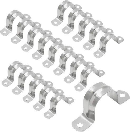 Miniatura 8 de Bonsicoky 5 correas de tubo rígido M100, 4 pulgadas de acero inoxidable con 2 agujeros para cable U abrazadera de tubo para fijación de tuberías