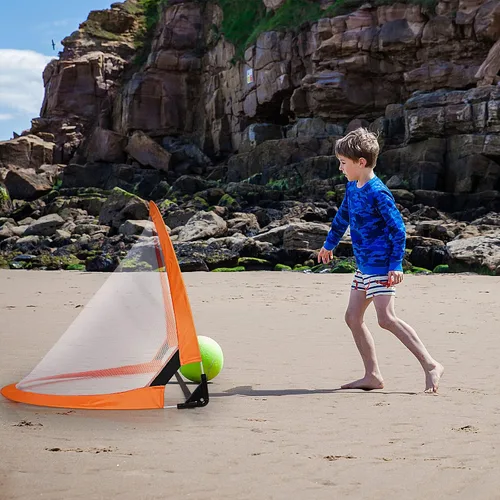 Miniatura 8 de Win SPORTS Redes de fútbol portátiles plegables Pop Up Pro 2 con estuche de transporte y conos de entrenamiento, práctica en patio trasero, escuela