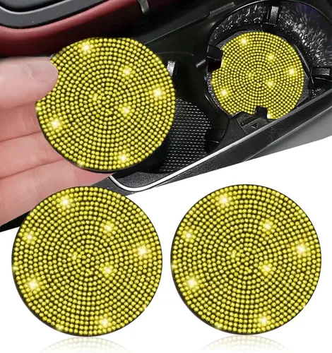 Miniatura 24 de NBTEPEM 2 posavasos de auto con diamantes de imitación, 2.75 pulgadas, antideslizantes, a prueba de golpes, universal, a la moda, para auto