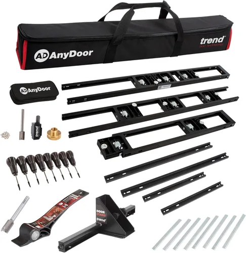 Miniatura 2 de Kit de Instalación de Puerta Trend, Incluye Plantilla Ajustable AnyDoor Jig (2'6"–9'), Elevador Operado con el Pie, Soporte y Broca de Router
