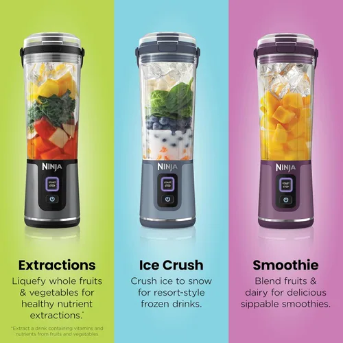 Miniatura 9 de Ninja BC151EM Blast Licuadora Portátil, Sin Cable, Recipiente de 18oz, Licuadora Personal para Batidos y Licuados, Libre de BPA, Tapa Hermética