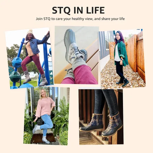 Miniatura 9 de STQ - Botas de pato para mujer, Botas de invierno acolchadas para la nieve