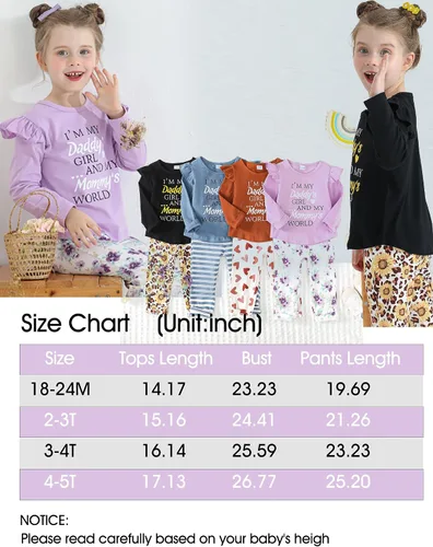 Miniatura 6 de SUNNY PIGGY Baby Girl Clothes Toddler Girl Outfits Ruffle Infant Baby Girl Fall Winter Clothing Flared Pants Set