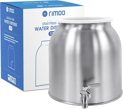 Miniatura 9 de Cántaro de Agua de Acero Inoxidable de 2.5 Galones, Dispensador de Agua de Encimera para Botella de 3-5 Galones, Dispensador de Bebidas con Botella