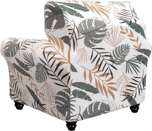 Miniatura 9 de SearchI Funda Elástica para Sofá con Estampado Fundas para Sofá, Patrón Floral Funda para Sillón de 2 Piezas con Funda de Cojín de Silla Separada
