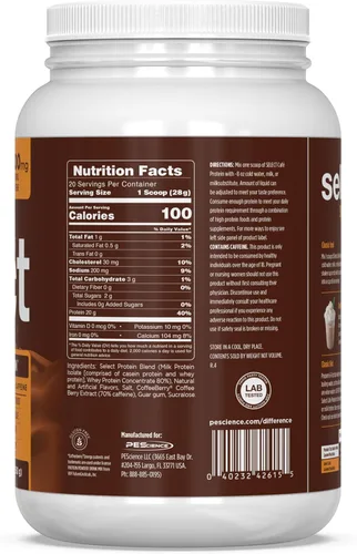 Miniatura 6 de PEScience Select Cafe Protein Coffee - Polvo con sabor a café, 100 mg de cafeína, 0.71 onzas de proteína helada, café en polvo o crema - Caramel
