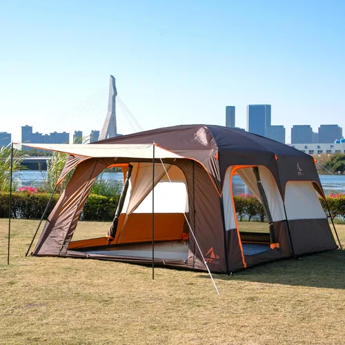 Miniatura 7 de KTT Extra Large Tent 6-10-12-14 Person(A),Family Cabin Tents,2 Rooms,3 Doors and 3 Windows with Mesh,Straight Wall,Waterproof,Double Layer,Big Tent