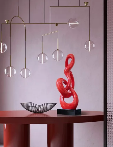 Miniatura 3 de Decoración moderna para el hogar, escultura de clave aguda, piano, estatua musical, centro de mesa, arte para sala de estar, dormitorio, rojo, 23