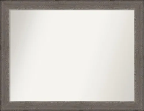 Miniatura 302 de Amanti Art Espejo de pared personalizado no biselado (24.5 x 24.5 pulgadas), marco gris marrón alta, varios tamaños personalizados, espejo de baño