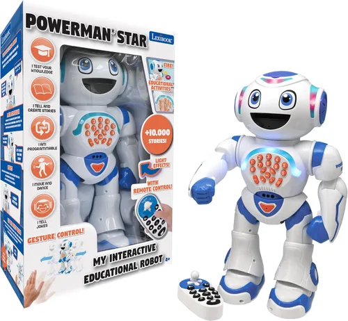Miniatura 11 de LEXiBOOK - Powerman Jr. Robot inteligente interactivo para niños que lee en la mente, juguete para niños, baila, reproduce música, cuestionario