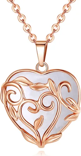 MAIBAOTA Collar de punto de cristal curativo envuelto en flores, collares con dije de piedra de cristal natural, joyería de cuarzo reiki para mujer,